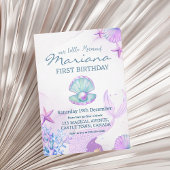 Mermaid Birthday Party Pearl First Birthday Einladung
