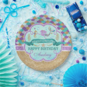 Mermaid Birthday Party Personalisiert Paper Plate Pappteller (Party)