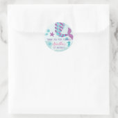 Mermaid Birthday Party Runder Aufkleber (Tasche)