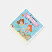 Mermaid Birthday Party Serviette (Ecke)