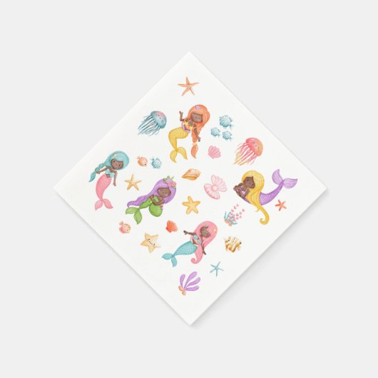 Mermaid Birthday Party Serviette (Ecke)