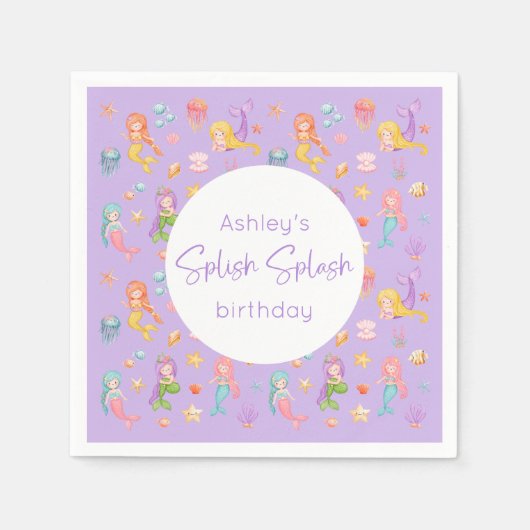 Mermaid Birthday Party Serviette (Vorderseite)