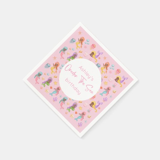 Mermaid Birthday Party Serviette (Ecke)