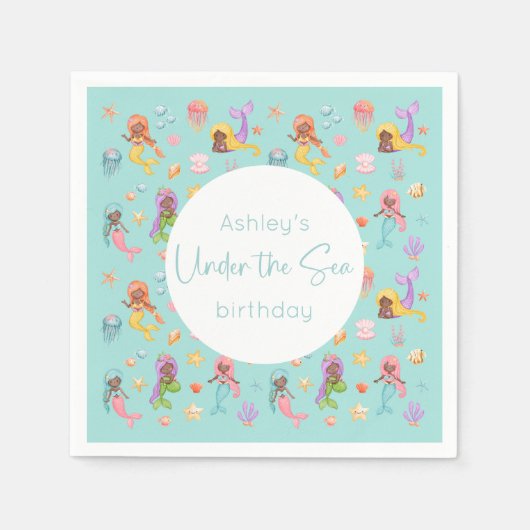 Mermaid Birthday Party Serviette (Vorderseite)
