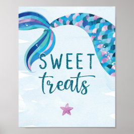 Mermaid Birthday Party Sweet Leckereien Unterschre Poster