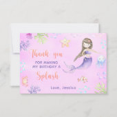 Mermaid Birthday Party Under Sea - Danke (Vorderseite)