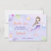 Mermaid Birthday Party Under Sea - Danke (Vorderseite)