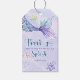 Mermaid Birthday Party Under Sea - Danke Geschenkanhänger