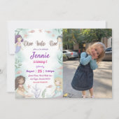 Mermaid Birthday Party under Sea Party Einladung (Vorderseite)