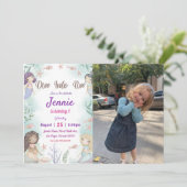 Mermaid Birthday Party under Sea Party Einladung (Stehend Vorderseite)