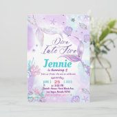 Mermaid Birthday Party under Sea Party Einladung (Stehend Vorderseite)