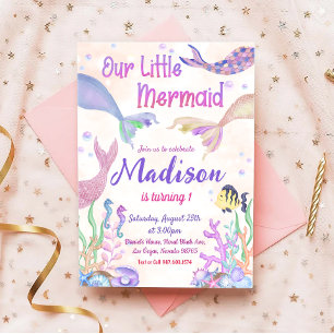 Mermaid Birthday Party under Sea Party Einladung