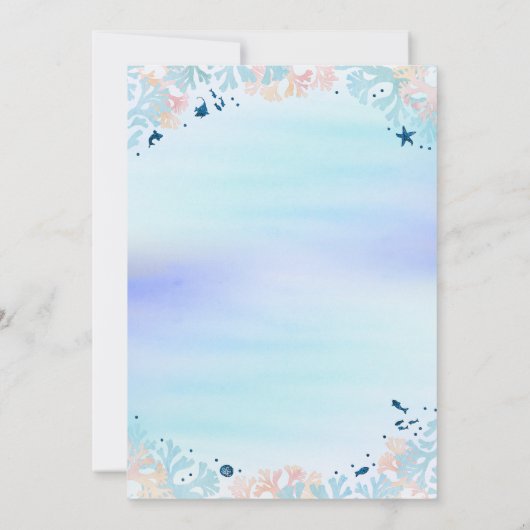 Mermaid Birthday Party Under the Sea of Liebe Einladung (Rückseite)