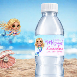 Mermaid Birthday Party - Under the Sea Splish Wasserflaschenetikett