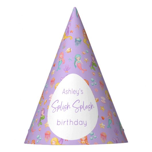 Mermaid Birthday Partyhütchen (Vorderseite)