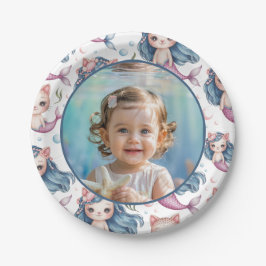 Mermaid Birthday Photo Personalized Pappteller