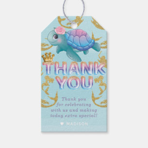 Mermaid Birthday Pink Blue Vielen Dank Geschenkanhänger