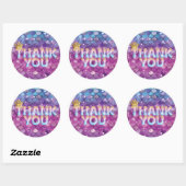Mermaid Birthday Pink Glitzer Danke, Star Stick Runder Aufkleber (Blatt)