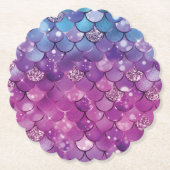 Mermaid Birthday Pink Lila Untersetzer (Vorderseite)