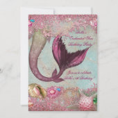 Mermaid Birthday Pool Party Einladungen (Vorderseite)