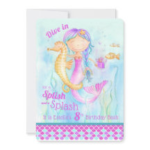 Mermaid Birthday Pool Party Einladungen