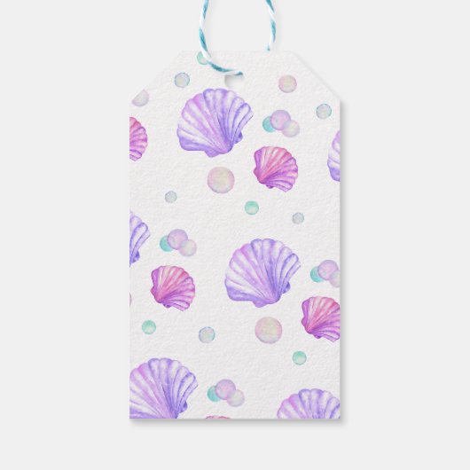 Mermaid Birthday Pool Party Vielen Dank Geschenkanhänger (Rückseite)