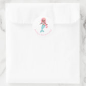 Mermaid Birthday Runder Aufkleber (Tasche)