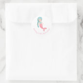 Mermaid Birthday Runder Aufkleber (Tasche)
