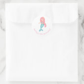 Mermaid Birthday Runder Aufkleber (Tasche)