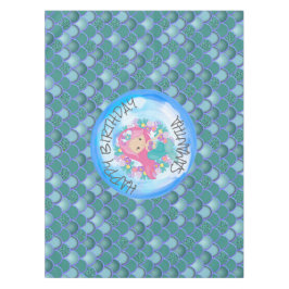 Mermaid Birthday Sea Blue Green Scales Tableclout Tischdecke