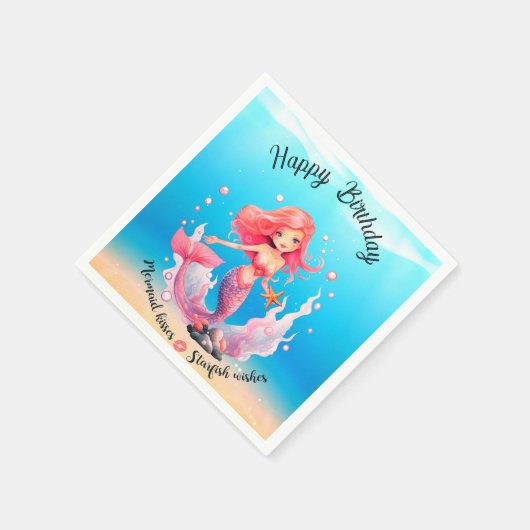 Mermaid Birthday Serviette (Ecke)