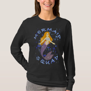 Mermaid Birthday Squad Party Girls Boys Brother Si T-Shirt