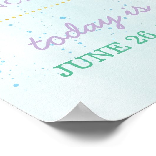 Mermaid Birthday Stats Milestone Poster (Ecke)