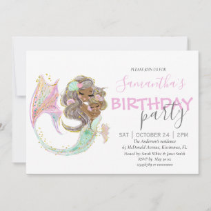 Mermaid Birthday Sweet Little Mermaid Nautical Ankündigung