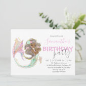 Mermaid Birthday Sweet Little Mermaid Nautical Ankündigung (Stehend Vorderseite)