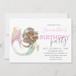 Mermaid Birthday Sweet Little Mermaid Nautical  Ankündigung