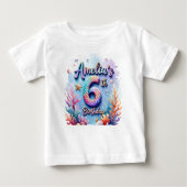 Mermaid Birthday T - Shirt - Personalisierter Name (Vorderseite)