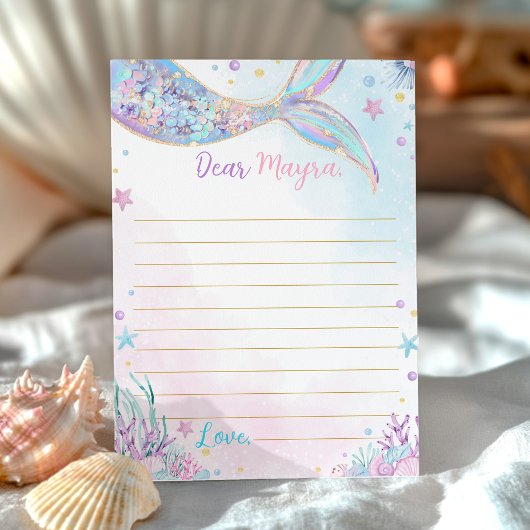 Mermaid Birthday Time Kapsel Message Card Dankeskarte