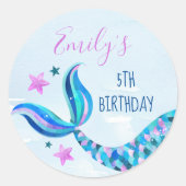 Mermaid Birthday Umschlag Stickers (Vorderseite)