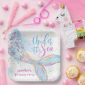 Mermaid Birthday under Sea Blue Paper Teller (Party)