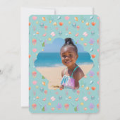 Mermaid Birthday Under Sea Foto Einladung (Rückseite)