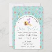 Mermaid Birthday Under Sea Foto Einladung (Vorderseite)