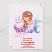 Mermaid Birthday Under Sea Party Einladung (Vorderseite)