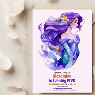 Mermaid Birthday Under Sea Party Einladung