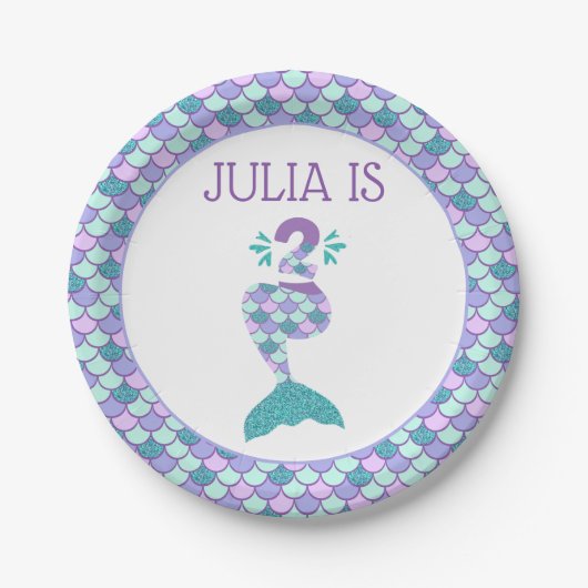 Mermaid Birthday Under Sea Party Pappteller (Vorderseite)
