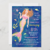 Mermaid Birthday Unter dem Meeresschildkröten Pool Einladung (Vorderseite)