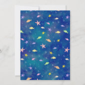 Mermaid Birthday Unter dem Meeresschildkröten Pool Einladung (Rückseite)