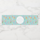 Mermaid Birthday Wasserflaschenetikett (Einzelnes Label)