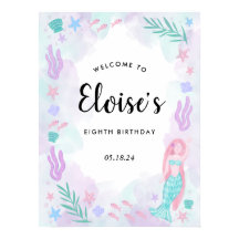 Mermaid Birthday Welcome Poster
