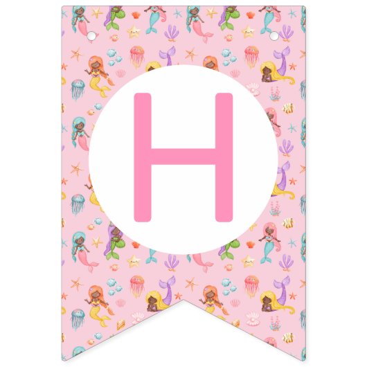 Mermaid Birthday Wimpelkette (Zweite Fahne)